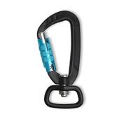 fKiZanthene Mousqueton en aluminium avec émerillon rotatif, grand mousqueton pour laisse de chien et utilisation en plein air, mousqueton robuste avec crochet à ressort pour sac à dos, accessoires et