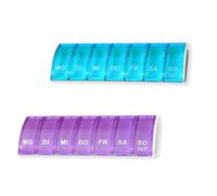 fKiZanthene Pilulier 7 Jours avec Deux Boîtes Rectangulaires, Organiseur de Médicaments Portable en Matière Alimentaire, Rangement Quotidien Pratique pour Maison et Voyage