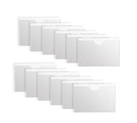 fKiZanthene Porte Carte Transparent Autocollant Lot de 12 Pochettes PVC 6x10 cm avec Adhésif pour Pare Brise Voiture et Boîtes de Rangement