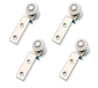 fKiZanthene Roulettes porte coulissante 20 mm en alliage argenté, lot de quatre roulettes pour rail de porte et support coulissant, quincaillerie du meuble pour abri jardin et pergola