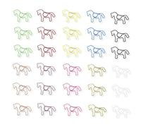 fKiZanthene Trombones Fantaisie en Forme de Cheval, Lot de 30 Trombones Colorés Métalliques pour Bureau École Maison, Organiser Documents et Classer Papiers de Façon Ludique