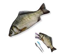 fKiZanthene Trousse Poisson Créative en Polyester avec Impression Réaliste, Étui Original pour Stylos et Accessoires, Pratique pour École Bureau et Usage Quotidien