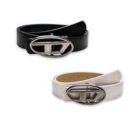 fKiZanthene Y2K Lot de 2 ceintures avec boucle en forme de D pour homme et femme - Noir et blanc - Ceinture tendance pour jeans et streetwear, travail quotidien, travail à la maison