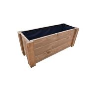 FKL DESIGN Home Deco D24 Jardinière en bois (80x30x35 cm, teck)