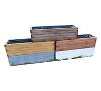 FKL DESIGN Home Deco D3 Jardinière en Bois pour Jardin, terrasse, prêt à Assembler (Bois de Rose, 80)