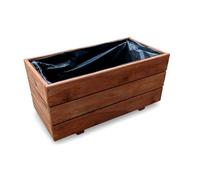 FKL DESIGN Home Deco Jardinière en Bois, Cache-Pot pour Jardin, terrasse, Caisse en Bois imprégné D26 (Noix, 60x30x29 cm)