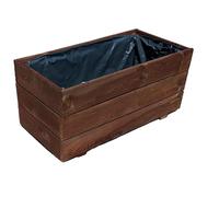 FKL DESIGN Home Deco Jardinière en Bois, Cache-Pot pour Jardin, terrasse, Caisse en Bois imprégné D26 (Palissandre, 60x30x29 cm)