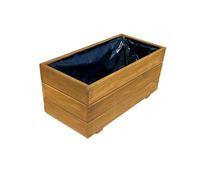 FKL DESIGN Home Deco Jardinière en Bois, Cache-Pot pour Jardin, terrasse, Caisse en Bois imprégné D26 (Teck, 60x30x29 cm)