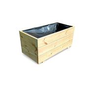 FKL DESIGN Home Deco Jardinière en Bois pour Jardin, terrasse, Jardin, terrasse, jardinière en Bois, Decko, Vert imprégné, prêt à Monter, D23 (60 x 30 x 29 cm)