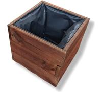 FKL DESIGN Home Deco Jardinière en bois D26 (noyer, 30 x 30 x 24 cm)
