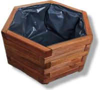FKL DESIGN Home Deco Jardinière en bois D26 (noyer, 51 x 44 x 23 cm)