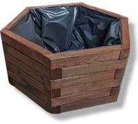 FKL DESIGN Home Deco Jardinière en bois D26 (palissandre, 51 x 44 x 23 cm)