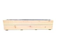 FKL DESIGN Home Deco Jardinière en Bois jardinière terrasse entièrement assemblée D27 Brut (Longueur 90 cm)