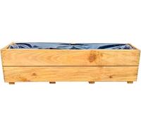 FKL DESIGN Home Deco Jardinière en Bois jardinière terrasse entièrement assemblée D27 Teck (Longueur 90 cm)