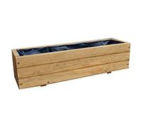 FKL DESIGN Home Deco Jardinière en Bois pour Jardin, terrasse, Rebord de fenêtre entièrement assemblée D6 chêne (Longueur 60 cm)