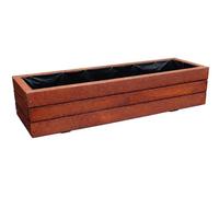 FKL DESIGN Home Deco Jardinière en Bois pour Jardin, terrasse, Rebord de fenêtre entièrement assemblée D6 Noyer (Longueur 90 cm)