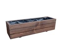 FKL DESIGN Home Deco Jardinière en Bois pour Jardin, terrasse, Rebord de fenêtre entièrement assemblée D6 Bois de Rose (90)