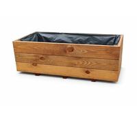 FKL DESIGN Home Deco Jardinière en Bois pour Pots de Fleurs, Jardin, terrasse, prête à Monter, 80 cm x 40 cm x 30 cm, D28 (Teck)