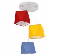 FKL DESIGN Home Deco Lampe suspendue lampe pour chambre d'enfant belle lampe suspendue en métal différentes versions 299-E3D (rouge-jaune-bleu foncé)