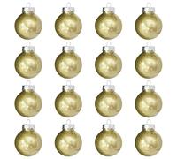 fkngcp 16 pièces Ornements de Boules de Noël, Ornements en Plastique doré 3, 2 Pouces pour Arbre Noël, Ensemble Boules d'arbre pour Les décorations fête à la Maison Or pour