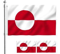 fkngcp 2pcs Greenland Drapeau 3x5 Flag en Polyester en Polyester Vibrant et en Phase de fondu avec des gromments pour la journée Nationale, événement Sportif