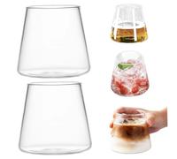 fkngcp 2pcs Japanese Verre, 10 oz Creative Stemless Wine Verbe Verre à chaleur Tasse de café glacé transparent Mount Fuji Gerres Tasse de whisky, café, jus, boisson, verrerie laitière