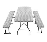 fkngcp 3PCS / Set Picnic Table Couvercle avec couvercles de Banc, couvercles de picniques élastiques Non glissants imperméables 30 x 72 Pouces