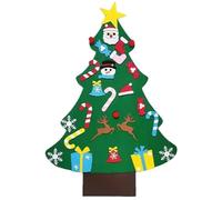 fkngcp Arbre de Noël en Feutre avec lumières, Arbre de Noël en Feutre Montessori 3D DIY avec Ornements Suspendus pour Les Tout-Petits, sans Mur Batterie