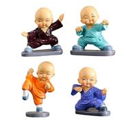 fkngcp Ensemble de 4 Mini Statues de Bouddha en résine pour bébé Bouddha, Figurines Petit Buda d'intérieur, décor Indien pour Salle méditation, Cadeaux Diwali