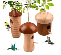 fkngcp Hummingbird House, 3pcs Houses de colibris en Bois pour l'extérieur pour nicher et Suspendre Une Corde, des Cadeaux de Jardinage pour la Nature Lovershummingbird House