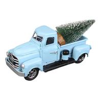 fkngcp Little Blue Truck Christmas with Christmas Tree Vintage Iron Truck Rust-Rust-Roust Corations pour Table, étagère, centres de Table Little Blue