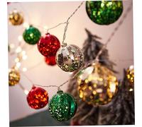 fkngcp Lumières de Noël 6, 56ft Baubles de Noël Ornements Globe Lights String Lights 10 LED Fée alimentée par Batterie pour la Chambre Porche Party Patio Patio Garden 1