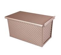 fkngcp Moule à pain avec couvercle Capacité de pâte de 1 lb Moule à pain 8, 5 x 4, 8 '' Cuisson du Grille- ondulé rectangulaire antiadhésif Ustensiles cuisson pour sandwich SLoaf avec couvercle