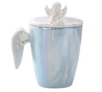 fkngcp Mug ange 300 ml en céramique ange aile tasse tasse de café ailé blanc élégant Bonnes présages pour le bureau de thé à la maison l'après-midi, cadeaux pour les femmes girl