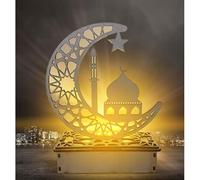 fkngcp Ramadan Light Light Decorative Muslim Moon Star Eid Crafts Mubarak Lamp (Pas de Batterie)