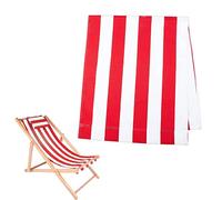 fkngcp Tableau de Pont élingue Remplacement de 45x17 Pouces Rayures Rouges et Blanches Tissu Chaise Pont Tissu imperméable en Toile pour Bronzage