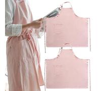 fkngcp Tabliers de 2pcs pour Femmes avec des Poches, Tablier de Cuisine Lavable avec Manche et Bracelet à Taille, Tablier Cuisine pour, café, Fleuriste, Boulangerie, Coiffeur