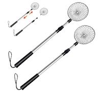 fkngcp Tamis de Sable pour la Plage 2sets de Plage Sable avec Une cuillère 4, 33 Pouces et 17, 32-29, 53 Pouces Longueur Requin télescopique pour ramasser des coquilles