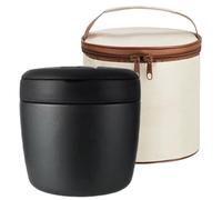 fkngcp Thermo pour Aliments Chauds, récipient Alimentaire isolé en Acier Inoxydable à Large Ouverture de 1, 2 L avec Sac Isolant pour Le Bureau de l'école (Noir) Thermo pour Enfants Chauds