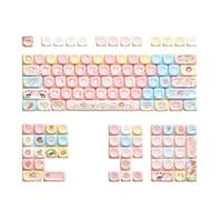 FKRTQIYN 120 Marshmallow Anime Cartoon PBT MOA Profil Keycaps Compatible avec MX Switch Mechanical Gaming Keyboards personnalisé Design(06)
