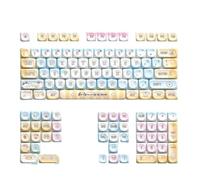 FKRTQIYN 120 Marshmallow Anime Cartoon PBT MOA Profil Keycaps Compatible avec MX Switch Mechanical Gaming Keyboards personnalisé Design(09)