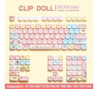 FKRTQIYN 120 Profil MOA Keycaps PBT pour MX Switch Keyboards mécaniques Cartoon Cartoon Design Dye Sublimation MCA Custom DIY KEYACAP(01)