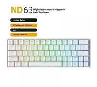 FKRTQIYN Clavier mécanique câblé RVB Personnalisable avec commutateurs swappables Chauds pour Les Jeux et Usage de Bureau compatibles avec PC(ND63 White)