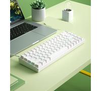 FKRTQIYN Conception compacte Universal Wired Mechanical Keyboard Hot-Swappable pour Les carnets et Les interrupteurs Rouges et Bruns de Bureau(White Two-Piece Set)