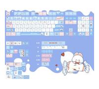 FKRTQIYN KBDIY 139 Set PBT KOA KEYCAPS CHIET White Rabbit Theme Compatible avec Les KEVELLES DE MÉCANIQUES GMK67