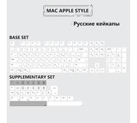 FKRTQIYN KBDIY Retro 143 Keycap Set PBT Matcha KOA Compatible avec Le Style MOA 7U ISO pour Les claviers mécaniques Russe coréenne Japonaise(Mac Apple Style-RU)