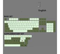 FKRTQIYN KBDIY Retro 143 Keycap Set PBT Matcha KOA Compatible avec Le Style MOA 7U ISO pour Les claviers mécaniques Russe coréenne Japonaise(Matcha-en)
