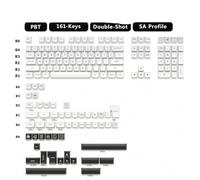FKRTQIYN Keycap ISO PBT personnalisé Set SA Profil Double Shot Keycaps White Calycaps compatibles avec MX Switch Mechanical Keyboards KBDIY 161 Set(GMK Bow)