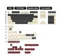 FKRTQIYN Keycap ISO PBT personnalisé Set SA Profil Double Shot Keycaps White Calycaps compatibles avec MX Switch Mechanical Keyboards KBDIY 161 Set(Rome)