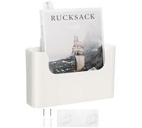 FKTXCO Support mural à suspendre sans perçage pour porte de bureau, fournitures de courrier, magazines, enveloppes, planificateur, poche unique en plastique (blanc cassé)